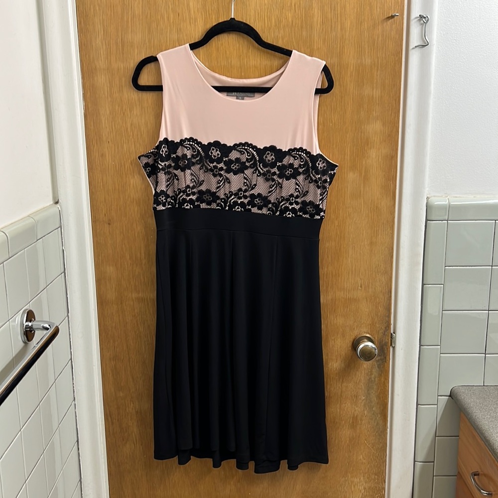 Kalijati sleeveless black lace dress